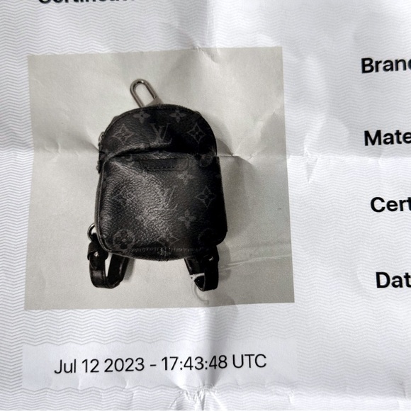 Louis Vuitton Eclipse Nano Backpack Bag Charm With COA - Picture 11 of 12